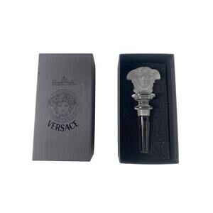 Versace Rosenthal Medusa Frosted Clear Crystal Leaded Wine Bottle Stopper